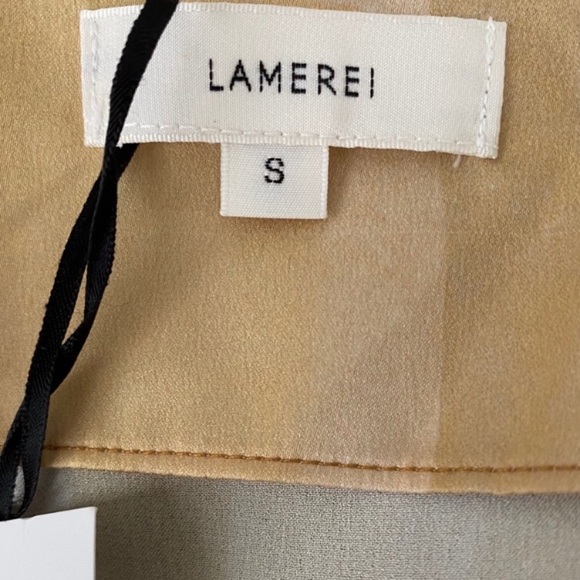 LAMEREI Gold Satin Spaghetti Strap Blouse NWT - Picture 4 of 6